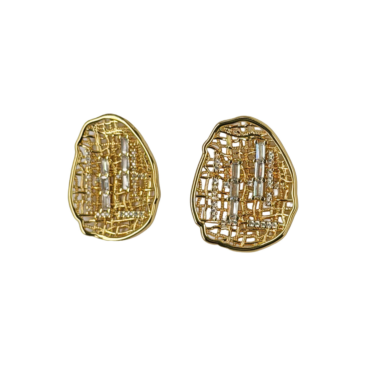 Net Oval con Cristales Dorado