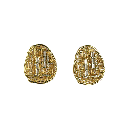 Net Oval con Cristales Dorado