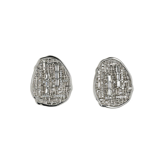 Net Oval Plateado con Cristales