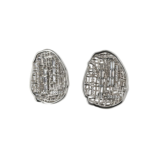 Net Oval Plateado con Cristales